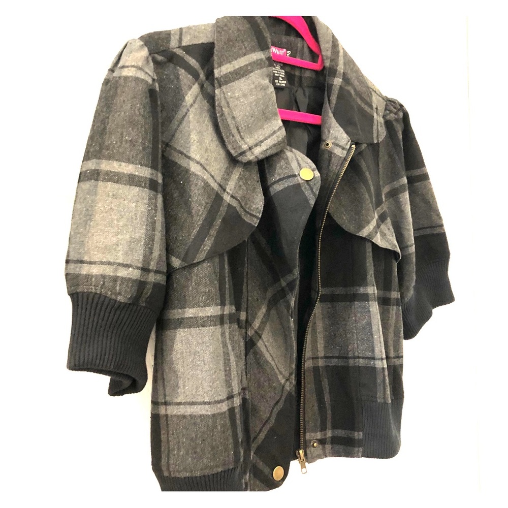 Gray / Black Plaid Jacket, size XL